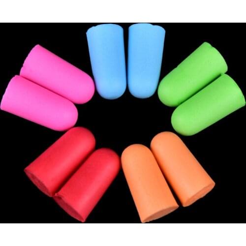 2PCS Sound insulation ear protection Anti-noise Soft Ear Plugs noise reduction Earplugs sleeping plugs for travel 5 Colors