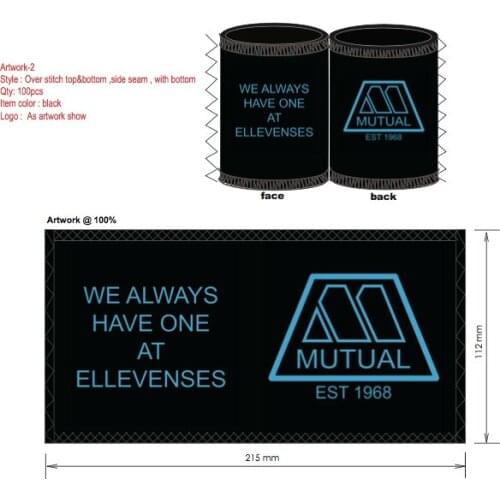 300pcs/lot Customized Logo Neoprene Stubby Holder With Solid Bottom Beer Can Cooler For Food Cans Top and Bottom Stitching