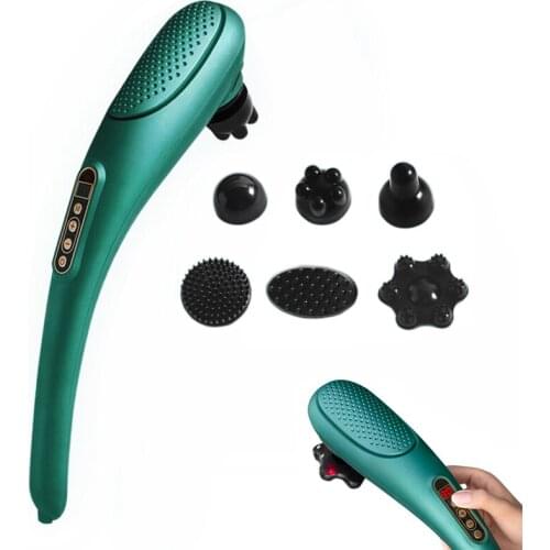 Rechargeable Hand Held Deep Massager for Muscles Neck Cordless Electric Body Massage with Port Design Deep Tissue Back Massager