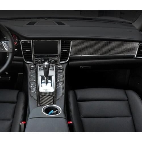 For Porsche Panamera 970 Accessories Carbon Fiber Control Gear Shift panel decorative strip cover trim Cover Sticker Car Styling