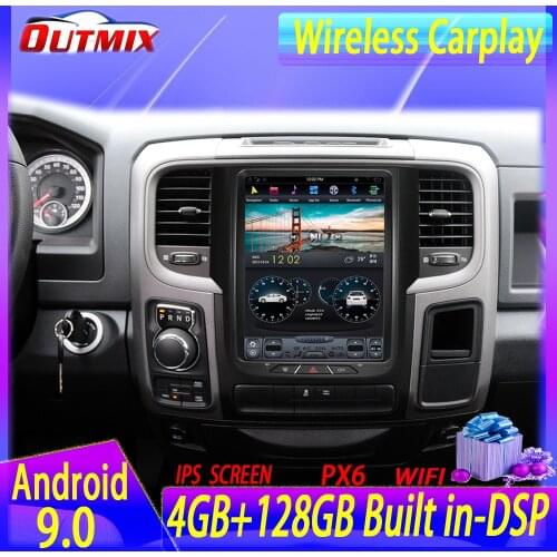 HD Android 9.0 4+128G For Dodge RAM 2014-2019 Tesla style Car Multimedia Player GPS Navigation Car Radio Tape Recorder Head Unit