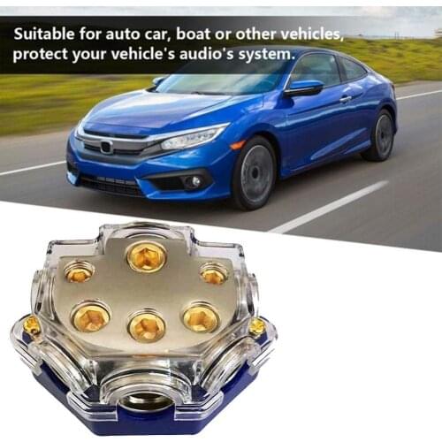 Car Audio Amplifier Modification Insurance Five-way Hub Ground Fuse Distribution Car Junction Holder Block Accessorie Power I7W6