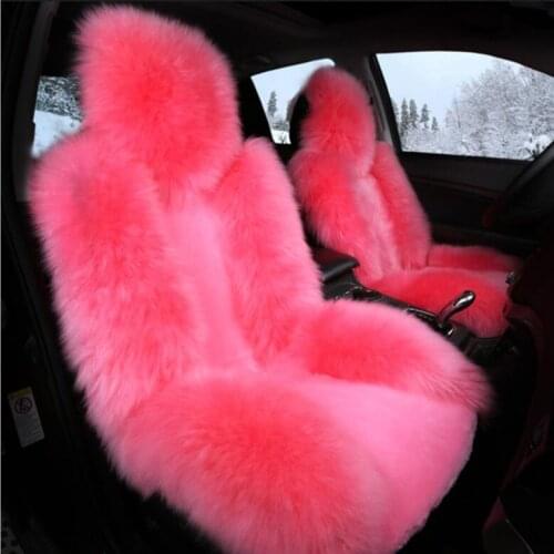 Free shipping favours winter high quality whole piece of long 100% genuine wool fur sheepskin black car seat covers