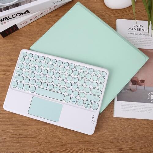 Bluetooth-compatible Keyboard Thin Light Slim Soft TPU Case Keyboard Cover with Round Keycap for iPad 10.2 inch 10.5 inch