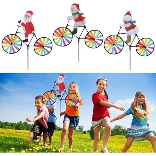 3D Large Santa Claus On Bike Windmill Wind Spinner Whirligig Yard Garden Decor F3ME