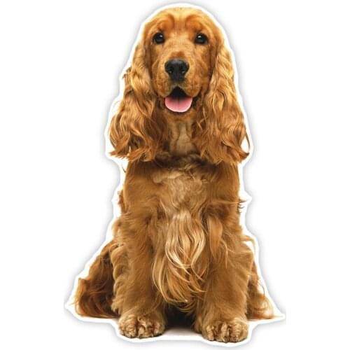 Fuzhen Boutique Decals Exterior Accessories Cute Cocker Spaniel Colorful Car Sticker Funny Car Stickers Styling Decal PVC 17cm