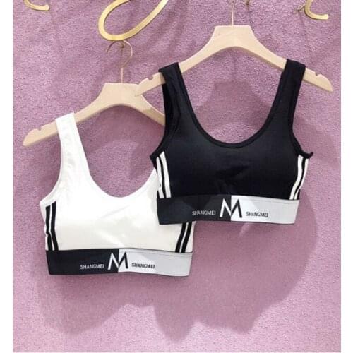 Women Cotton Bra Tube Top Brassiere European Alphabet Underwear Women Sports Bra Sexy Top Ladies Sling Tank Up Female Soft Top