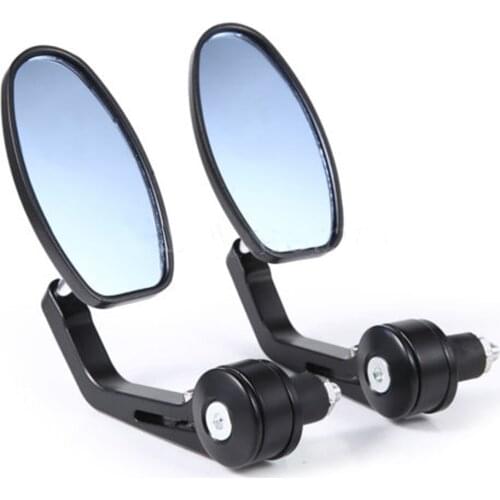 Motorcycle Black 7/8" 22mm Handle bar end Mirrors For Custom Bobber Cafe Racer Buell Clubman ATV
