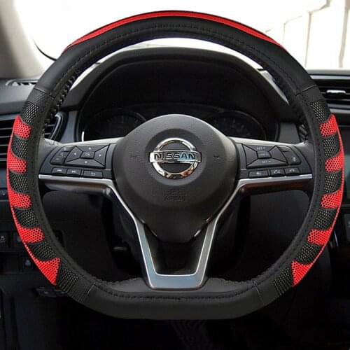 Car Steering Wheel Cover D Type PU Leather For Nissan X-trail Qashqai Rogue Sport Rogue 2017 2018 2019 2020 2021 Altima Versa