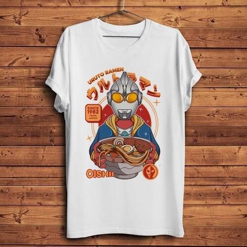 Ultra man Ultraman ramen funny anime tshirt Men new White Casual short sleeve T Shirt Unisex manga streetwear tee