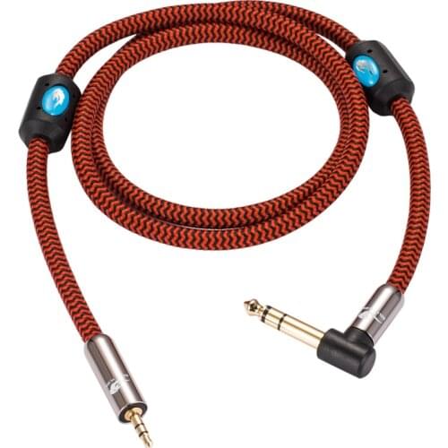 Hifi Audio Cable Angled 6.35mm 1/4" to 3.5mm Mini Jack Earphone PC Mixing Console Amp stereo 6.3mm Cable Shielded 1M 2M 3M 5M 8M