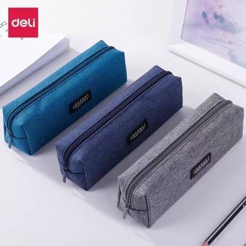 New Youpin Deli Large Capacity Canvas Pen Bag Pouch Students Office Stationery School Supplies Zipper Pencil Case Holder