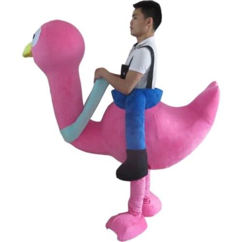 Ride on Ostrich Custom Mascot Costume Adult Cartoon Cosplay Costume With Fan Inside Head For Commercial Advertising promotion