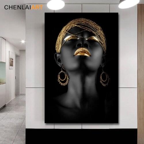 Canvas Prints Painting Modern Black Woman Model Wall Art Poster And Prints Pictures Home Decoration For Living Room No Frame
