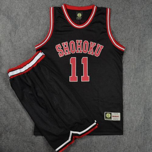 Anime Slam Dunk Shohoku Basketball Rukawa Kaede Cosplay Uniform Jersey Set Slam Dunk NO.11 Tops Team Uniform
