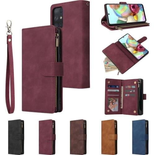 Leather Case For Samsung Galaxy A52 A72 A82 A32 A52 A42 A22 5G A71 A51 A31 A01 A02 A11 A12 A20 A21 A41 A70 Card Slots Wallet