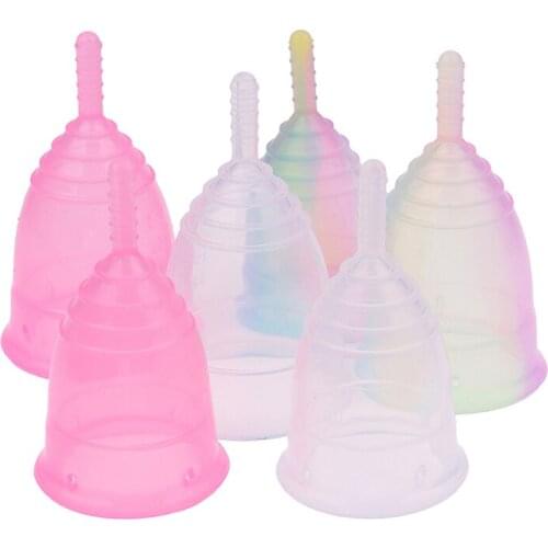 Colorful Women Cup Medical Grade Silicone Menstrual Cup Feminine Hygiene Menstrual Lady Cup Health Care Period Cup With A Bag
