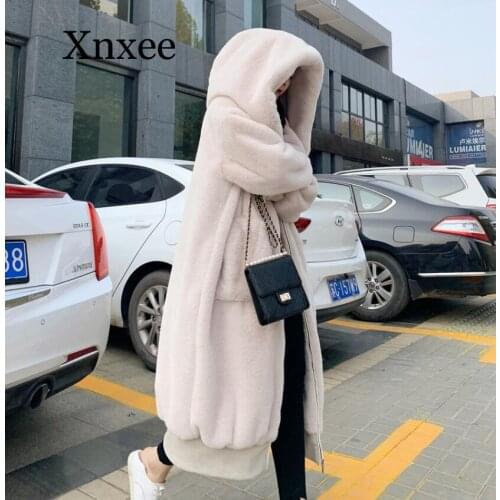Cool Oversize Winter Faux Fur Coat Women Parka Long Warm Faux Fur Jacket Coats Hoodies Loose Winter Coat Outwear casaco feminino