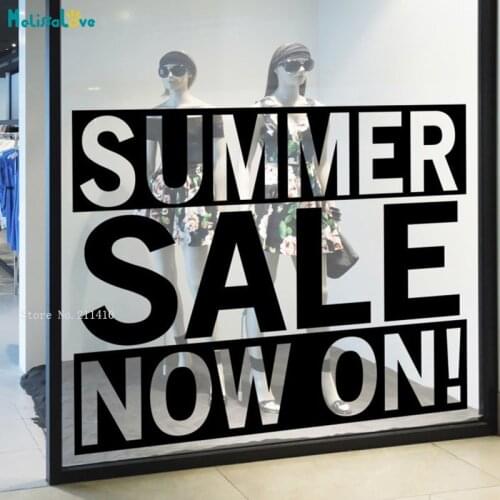 Summer Sale Now On Window Sticker Concise Promotion Shopping Discount Sign Vinyl Art Decoration Self-adhesive YT3584