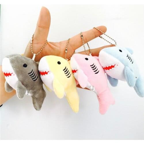 Trendy Lovely Cute Shark Plush Stuffed Toy Doll Keychain Accessories Bag Charms Pendant Animal Key Chain Car Key Ring Kids Gift
