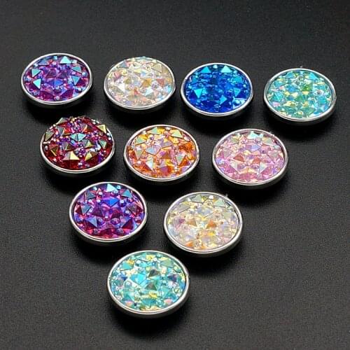 Fashion beauty 10pcs mixed Colorful Resin Pineapple surface 18MM snap buttons fit snap bracelet snap jewelry NS0030