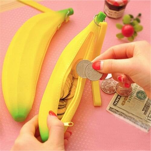 Fashion cartoon Silica gel Coin Purse key case Fruit Soft Silica Gel Keys Wallets Women zipper wallet