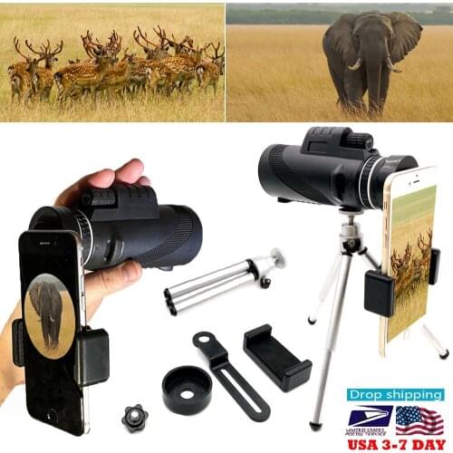 40x60 Monocular Telescope Waterproof HD Zoom Scope For Smartphone Hunting Military Outdoor Hiking Accessories