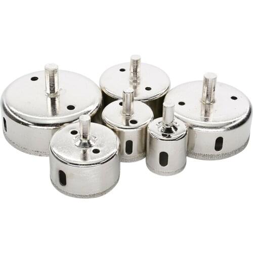 6PCS Hole Saw Set Diamond Holesaw Drill Bit Granite Drilling Core Bits Glass Marble Porcelain Stone Cutter Tile Hole Cutter