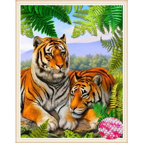 2019 new BEAUTY diy diamond embroidery set full round crystal diamond painting 5d picture of stones wall decor tigers animals