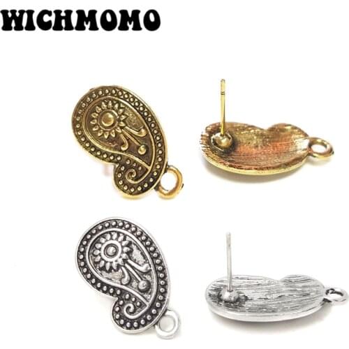 2019 New Fashion 22mm 8pieces/bag Retro Zinc Alloy Flowers Earring Base Connectors Linkers for DIY Earring Jewelry Accessories