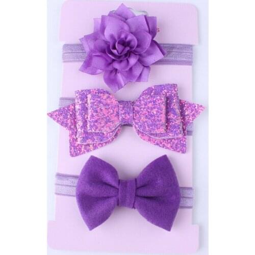 New AccessoriesHeadwear 3Pcs/Set Cute Infant Baby Girls Bow Headband Newborn Elastic Hairband Hair Photo Props Wholesale Gift