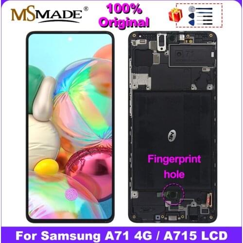 Amoled For Samsung Galaxy A71 LCD SM-A715F/DSN SM-A715F/DS Display Touch Screen Digitizer Assembly For Samsung A715 LCD