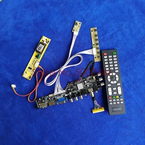 Panel 2CCFL 1280*1024 drive board kit fit M190EG02/M170EG01/M170ETN01/CLAA170EA10 USB+VGA+AV DVB digital signal LVDS 30-Pin