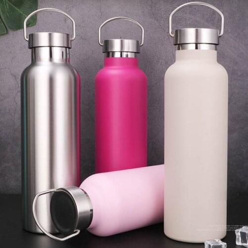 Portable Stainless Steel Water Bottle Sports Flasks Leak-proof Travel Cycling 500ml/750ml Camping Bottles BPA Free Kitchen