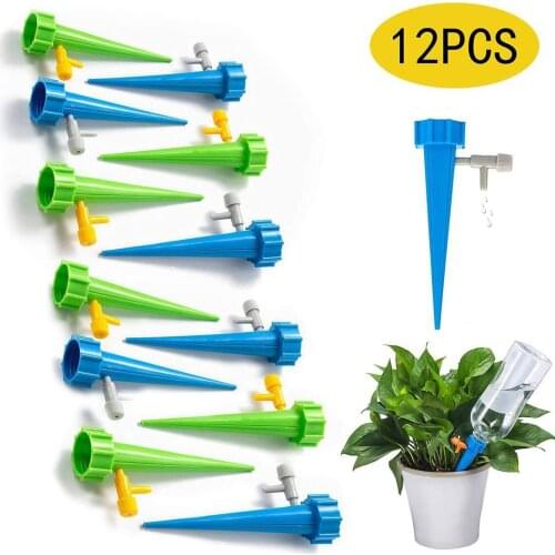 12 PCS Auto Drip Irrigation Watering System Dripper Spike Kits Garden Household Plant Flower Automatic Waterer Tools
