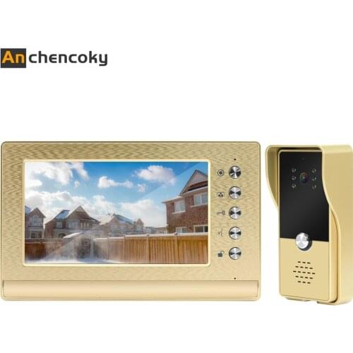 Anchencoky7 inch Video Door Phone Intercom Video Doorbell Camera Support Electronic locks Unlock For Household Safety System