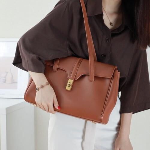 Cow Split Leather Womens Bag 2021 New Fashion High-capacity Portable Tote Bag Ladies Shoulder Bag