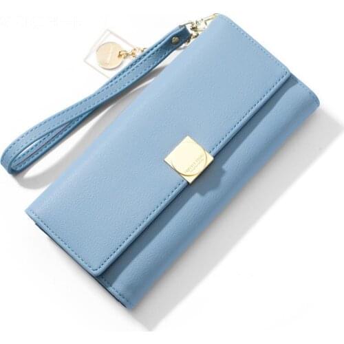 Long Clasp Women Wallet 2021 Lady Purse Clutch Pu Leather Casual Girl Wallet Brand Designer Money Change Purse Coin Pocket
