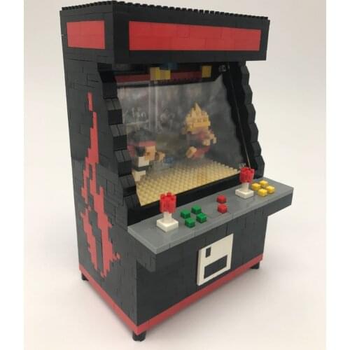 ZRK Mini Blocks Cartoon Building Toy Fighter Game Machine Model UFO CATCHER Plastic Bricks Brinquedos Present for Kids Gift 7814