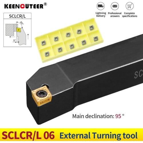 1pc SCLCR0808 SCLCR1010 SCLCR1212H06 SCLCR1616H06 External Turning Tool Holder CCMT Carbide Inserts Lathe CNC Cutting Tools Set