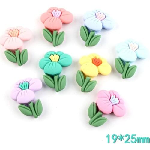 10pcs 19*25MM DIY resin handmade fashion flower charms pendants kawaii cabochon ornament craft decoration fashion jewelry making