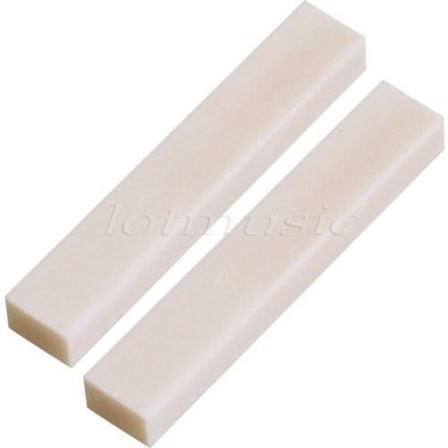 2Pcs Best Real Blank Bone Nut for Guitar Bass Replacement 52mmX6mmX9mm