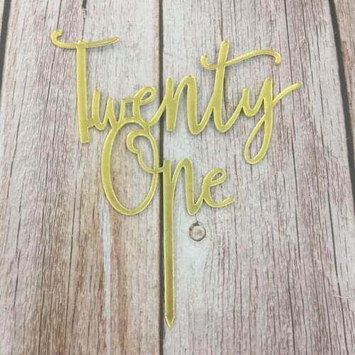 20pcs Twenty one 21st cake topper happy birthday acrylic cake topper