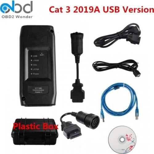 2019A With Keygen CAT 3 2019A Adapter III WIFI/USB CAT3 P/N 317-7485 Professional Heavy Duty Truck Diagnosctic Tool