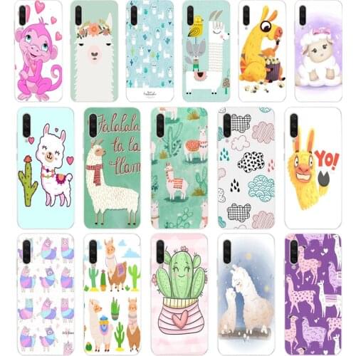 317FG Cute Llama Alpaca Animals Cartoon Soft Silicone Tpu Cover phone Case for xiaomi redmi 9 9A Note 9 9s Pro MI 9 9T SE Lite