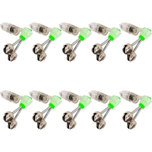 5pcs/lot Twin Spiral Bells Fishing Bite Alarms Outdoor Night LED Light Fishing Rod Clamp Tip Clip with Bells Ring Fishing Tool