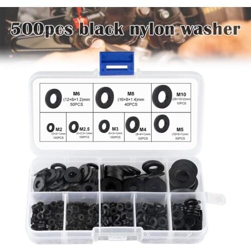 500 Pieces Plastic Washers Rubber Flat Washers Nylon Washers Corrosion-Free Washers for Industrial Fixings