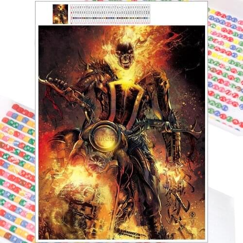 5D Diamond Painting Mosaic Kit Soul Chariot Devil Angel Cartoon Marvel Embroidery DIY Full Square Round Christmas Home Decor