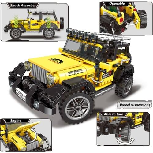 529pcs City Series Super Offroad Adventure Vehicle Car Trucks Model Building Blocks DIY Education Toys For Children Boy Gifts