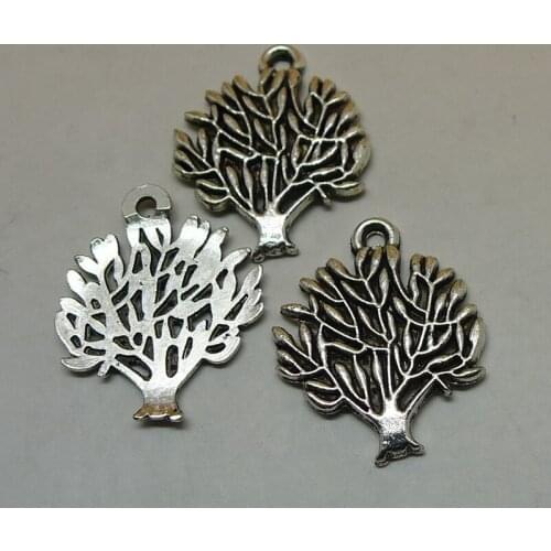 ALYMMO 8pcs/lot Antique Bronze Metal Tree Charms 16x20mm Plant Pendant Focal Charm Jewelry Findings